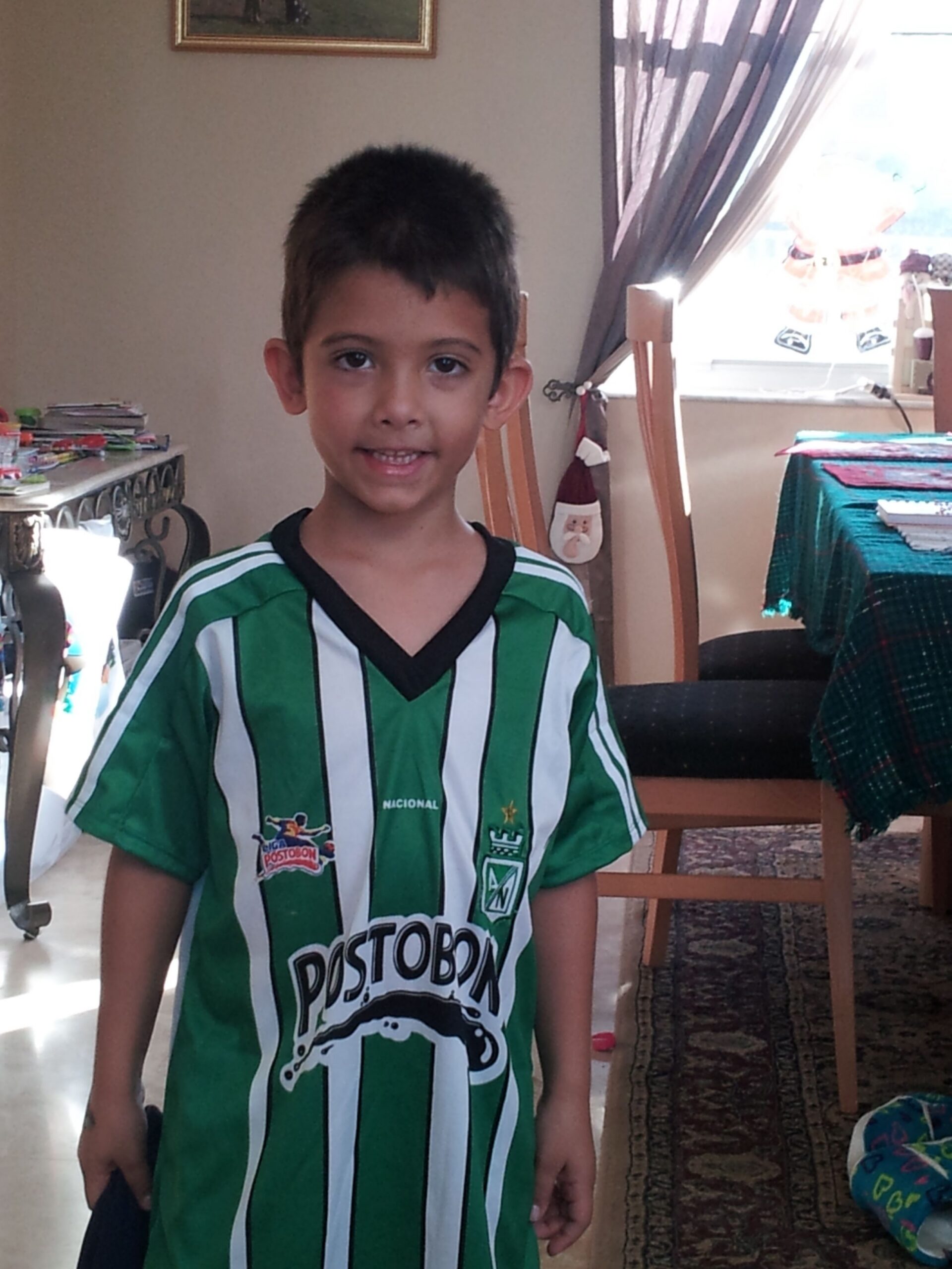 Nephew Ethan sporting his new Nacional jersey Nephew Ethan sporting his new Nacional soccer jersey