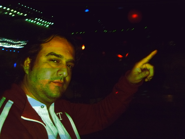 Juancho, getting ready to start a chant in the club.