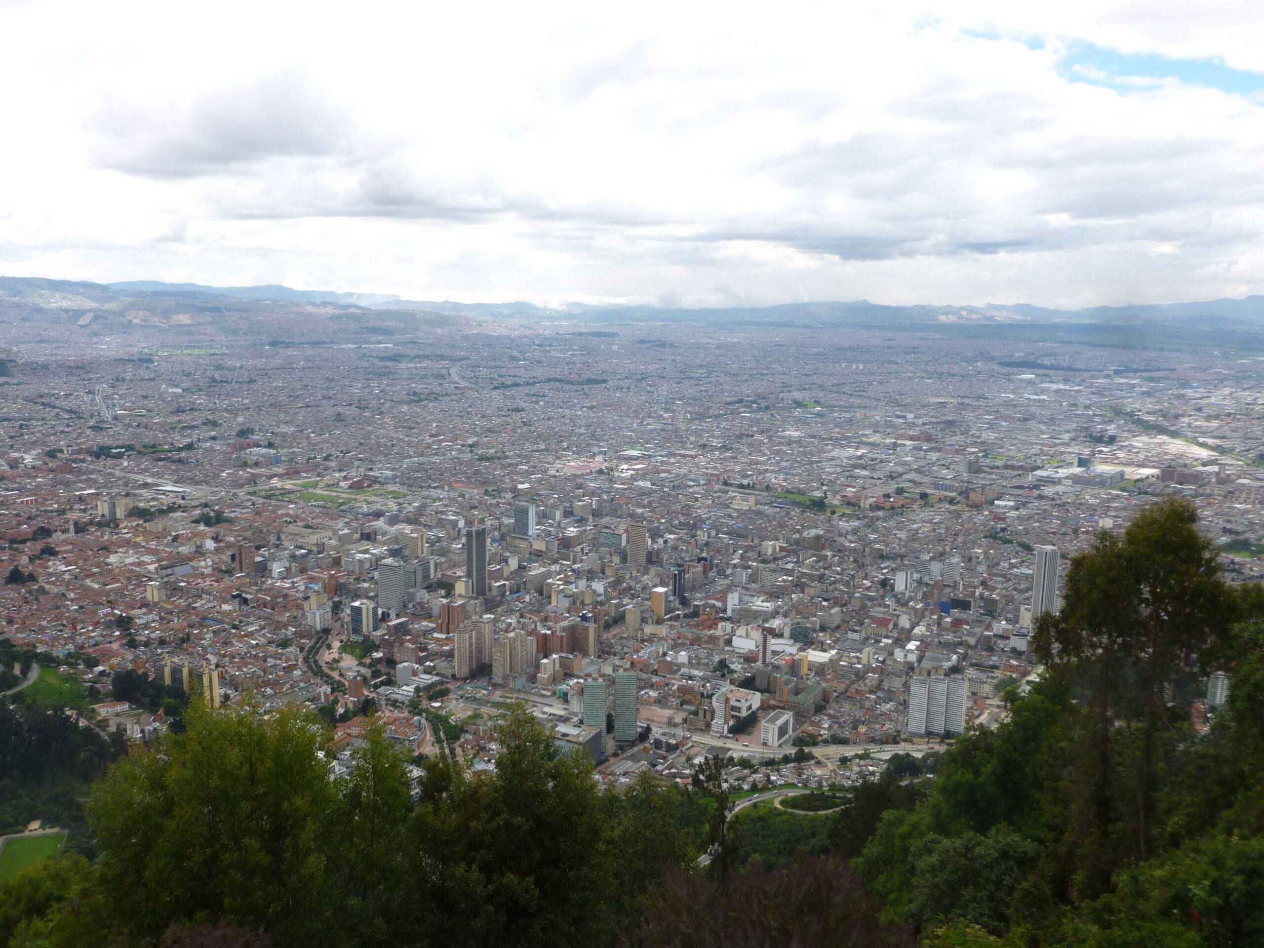 Bogotá from atop the Monserrate A view of the expansive city of Bogotá from atop the Monserrate.