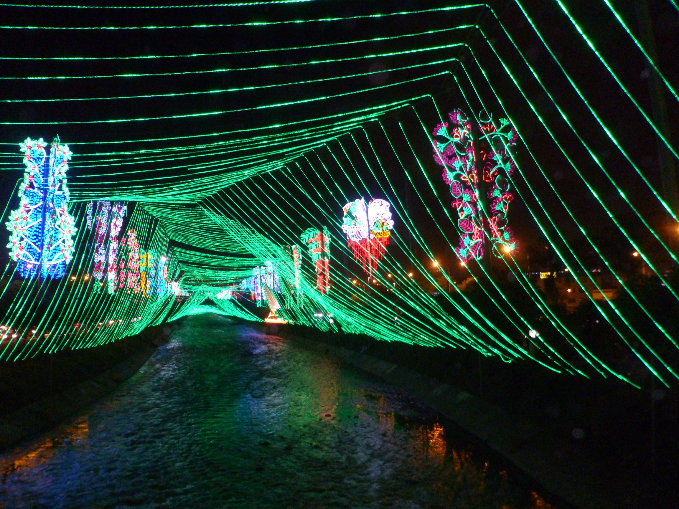 Medellín Alumbrado The lights, forming a canopy over the Rio Medellín.