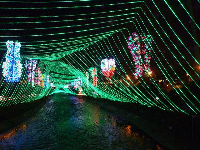 Christmas lights The Christmas lights along the Rio Medellín.