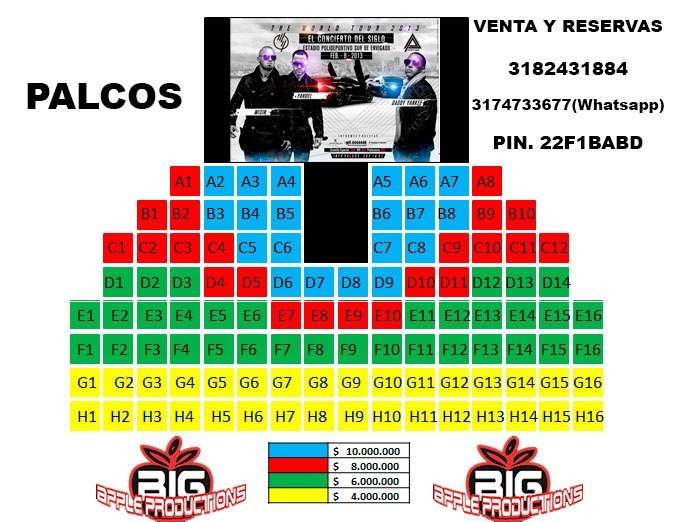 Arrangement of the Palcos only Arrangement of the Palcos only