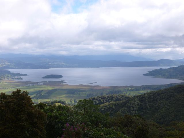 Making my way to Laguna de la Cocha, I had to ask the taxista to stop, so I could get this photo of the lake and its little island.