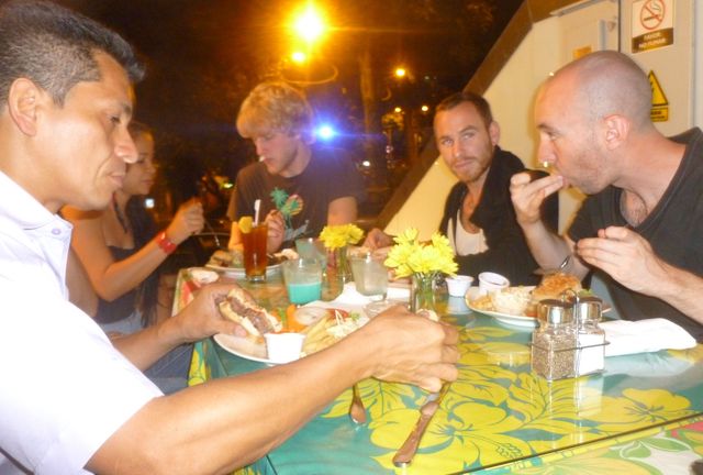 Aloha Bar & BBQ First-time customers, enjoying the food at Aloha Bar & BBQ.