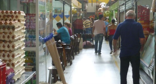 Market Heading down one of the aisles, looking for ground beef...