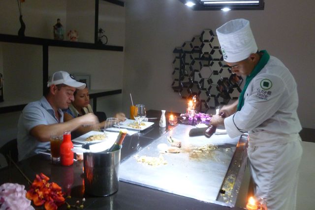 Teppanyaki table The teppanyaki table, where art and food collide.
