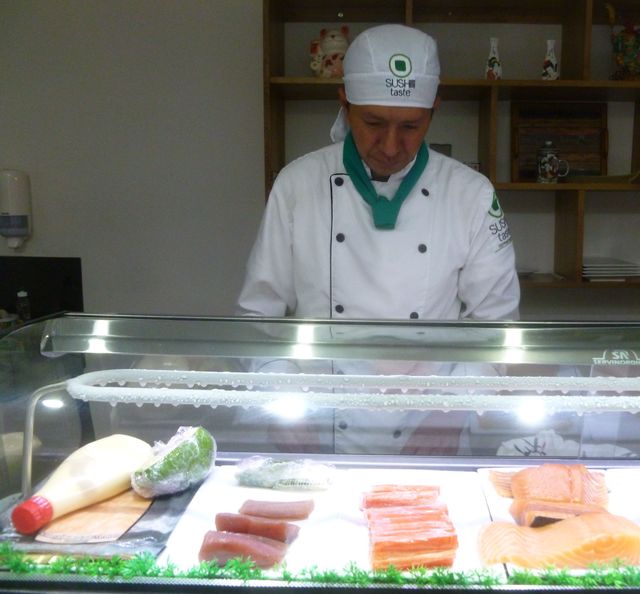 Luis Luis works his magic with rice and raw fish.