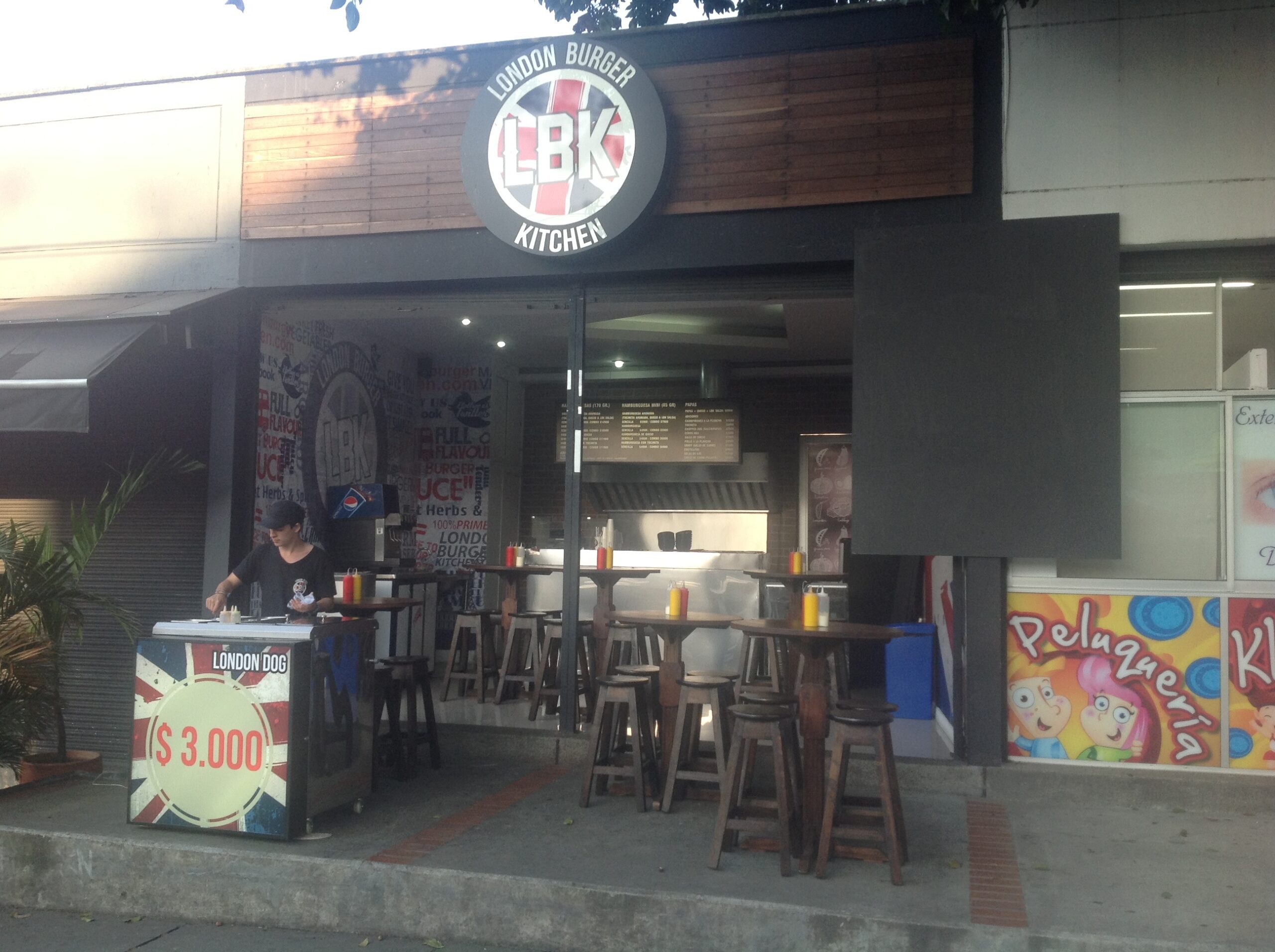 London Burger Kitchen Get familiar with this place. You'll like it.