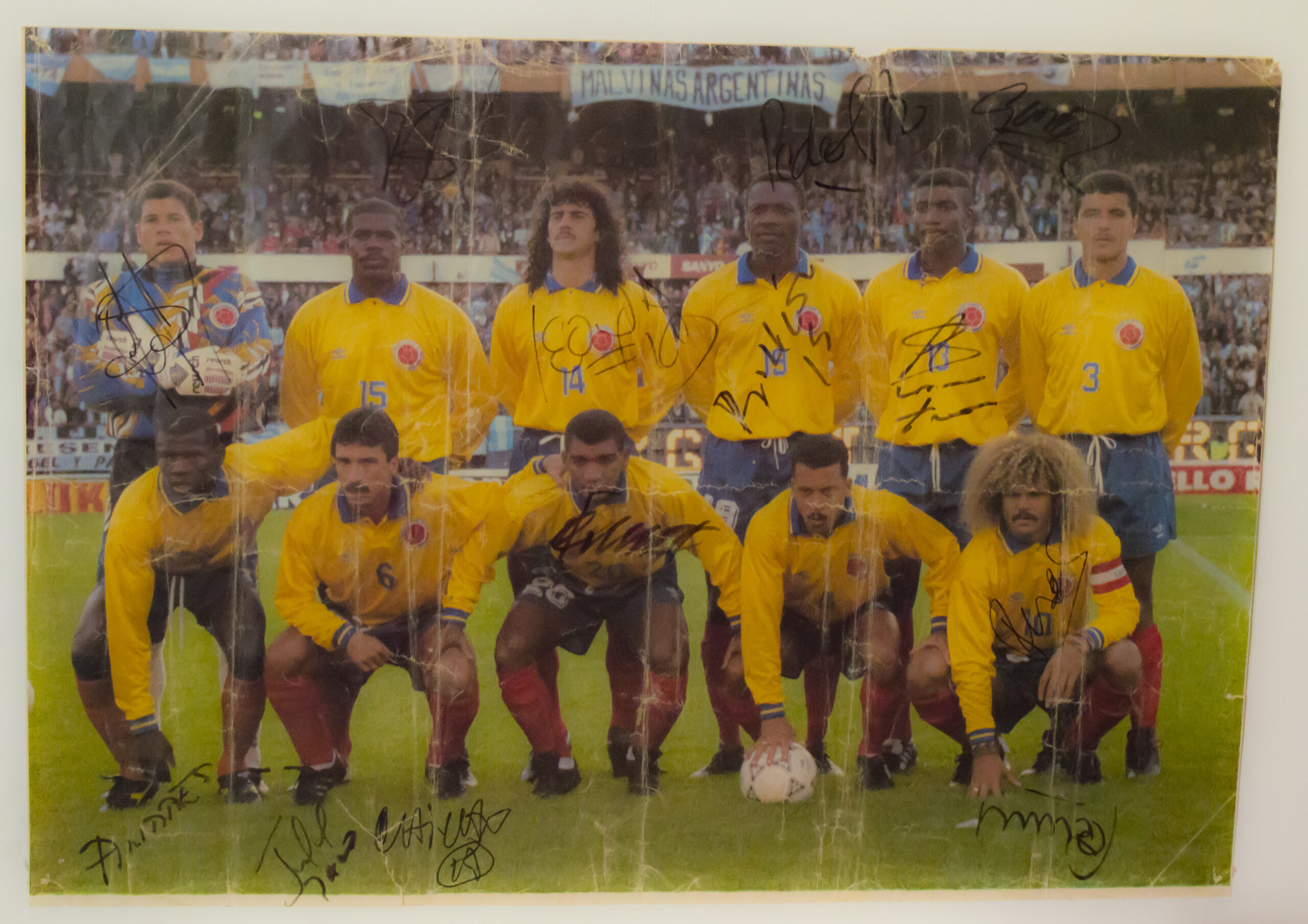 Póster autografiado del equipo de Colombia del Mundial 1994 de Andrew