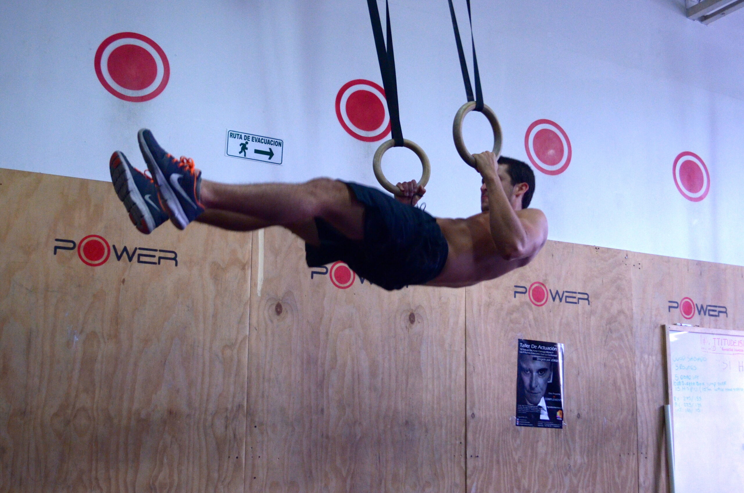 Athlete doing muscle ups