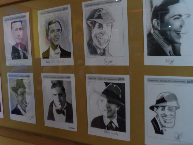 Finish the other half of Gardel's face.