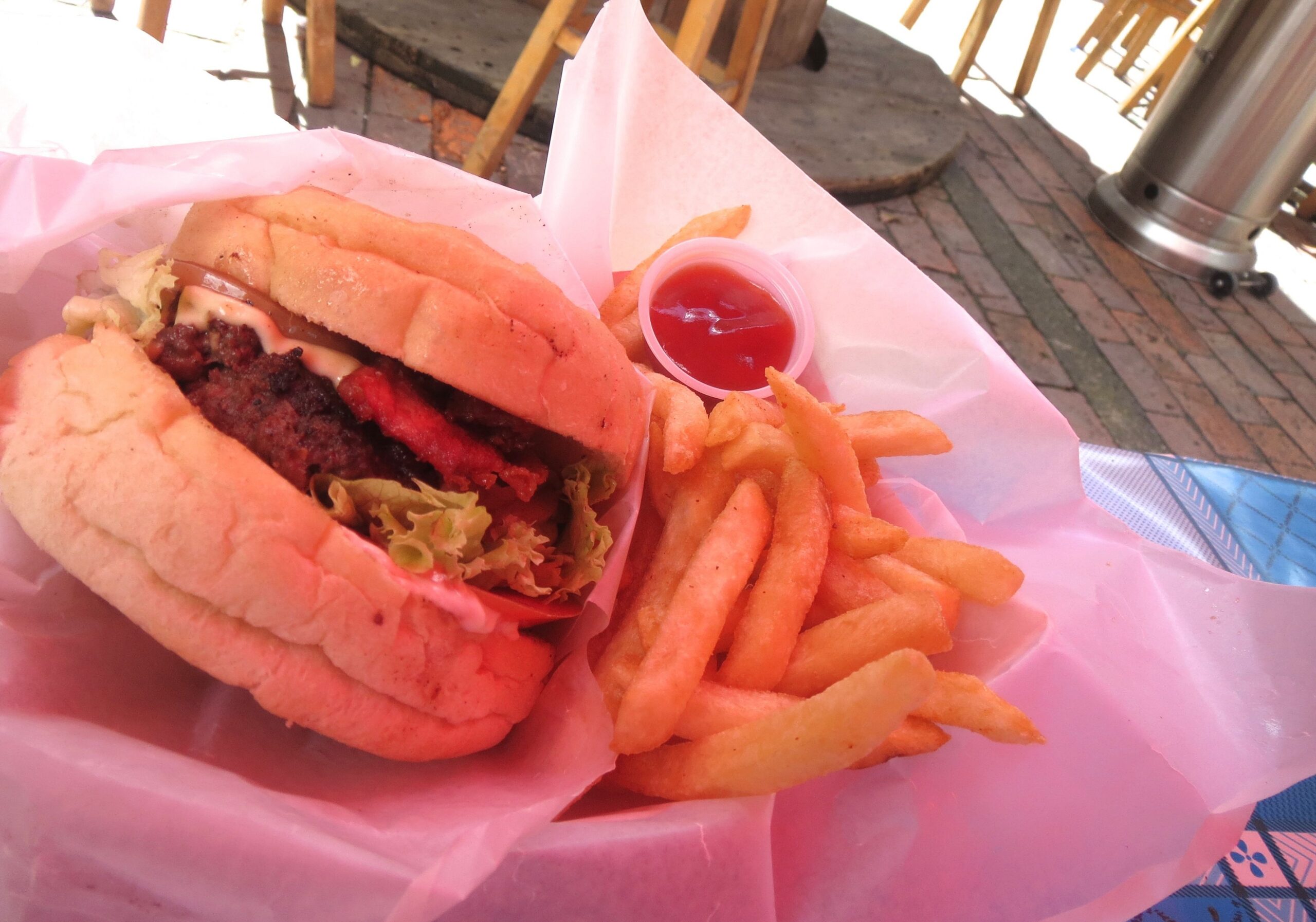 Burger Always nice to find a burger cooked the right way. Thanks, Bacon Street.