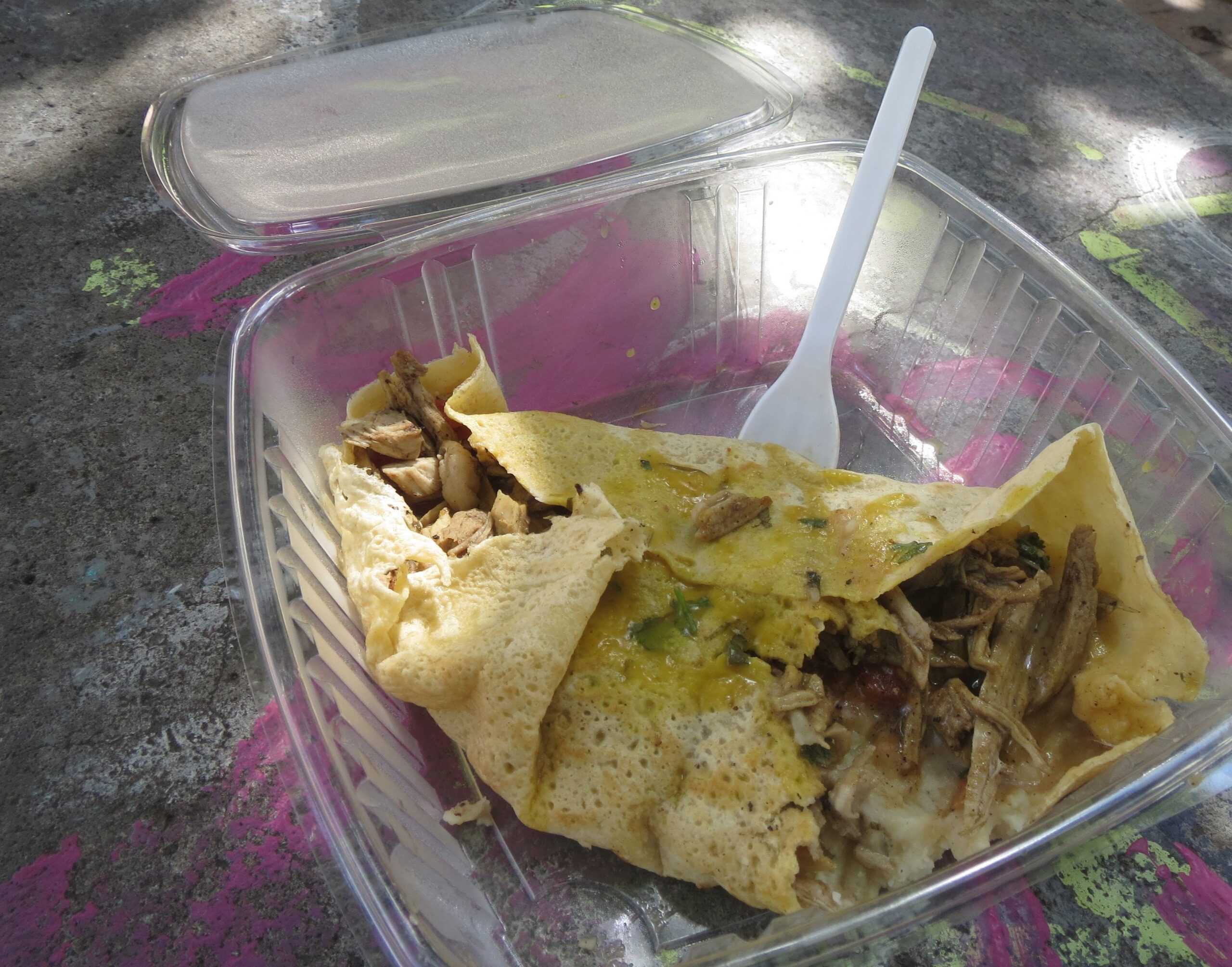 Crepe I decided to take my crepe from Francachella to a nearby park to eat it. It was so good, it wouldn't have mattered where I ate it.