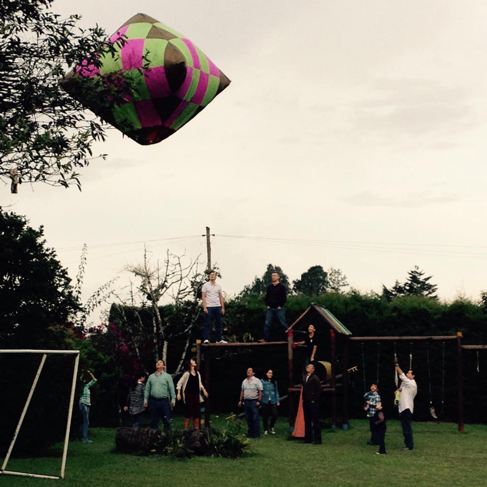 Sky lantern A part of the family launching sky lanterns