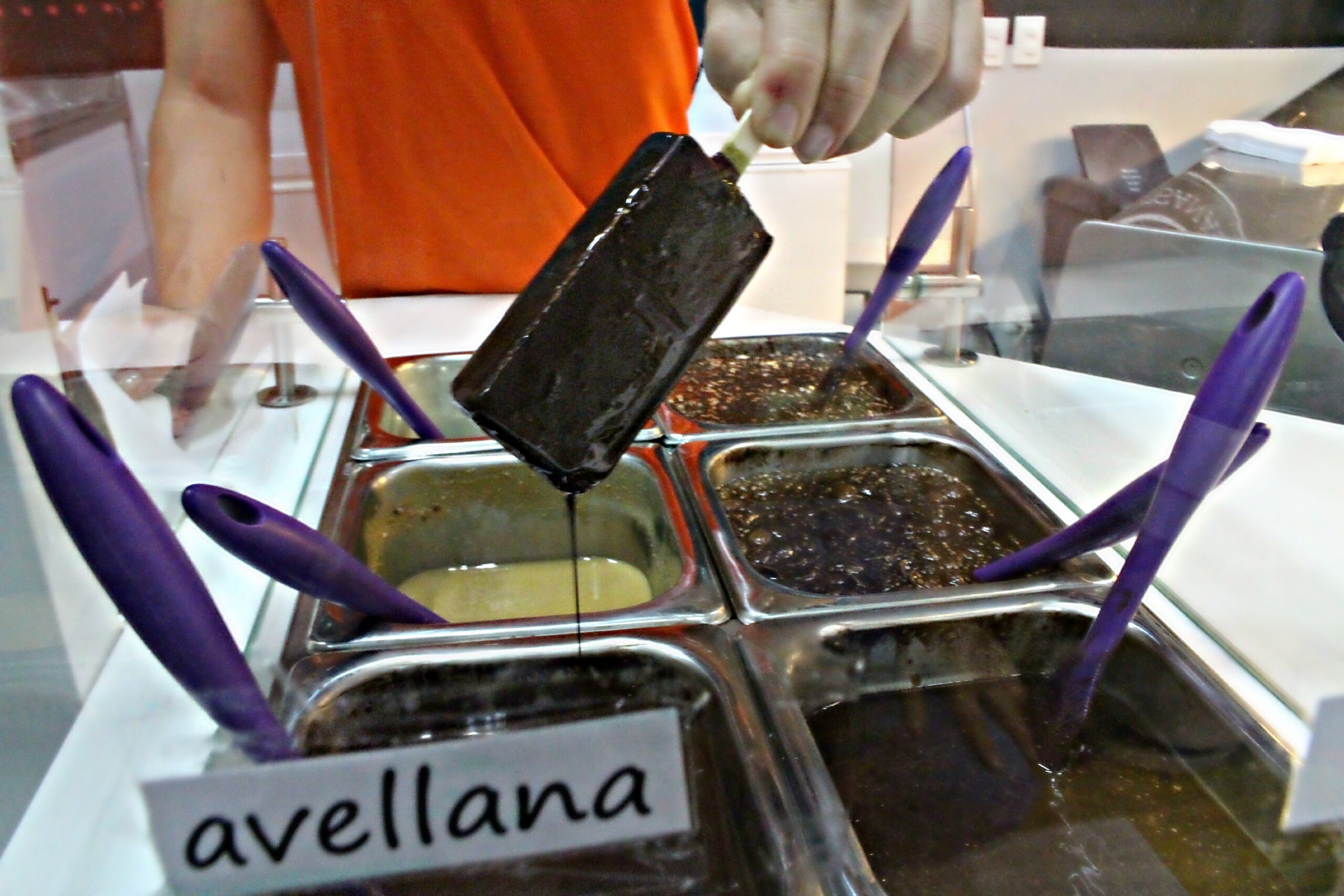 Dark chocolate Dipping my ice cream in dark chocolate
