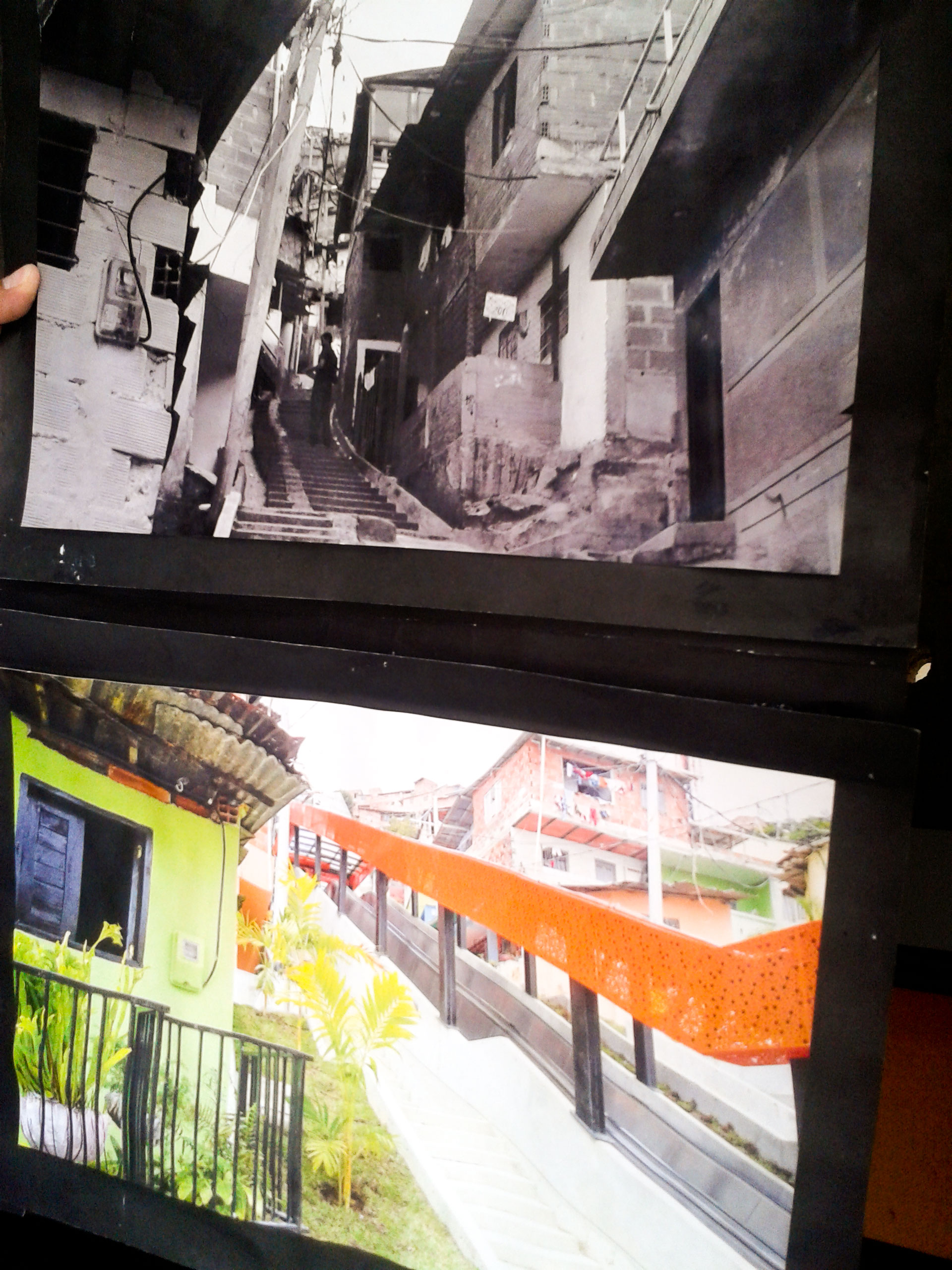 Before and after photos Before and after the escalators in comuna 13