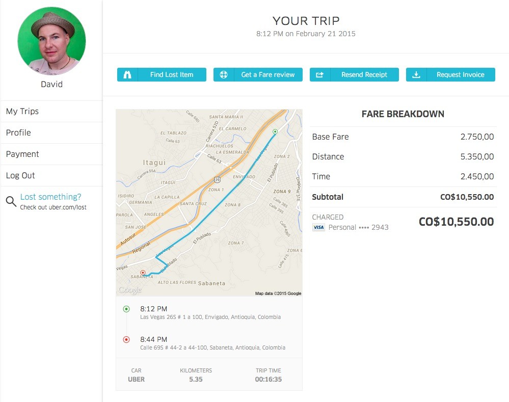 Uber receipt Uber receipt