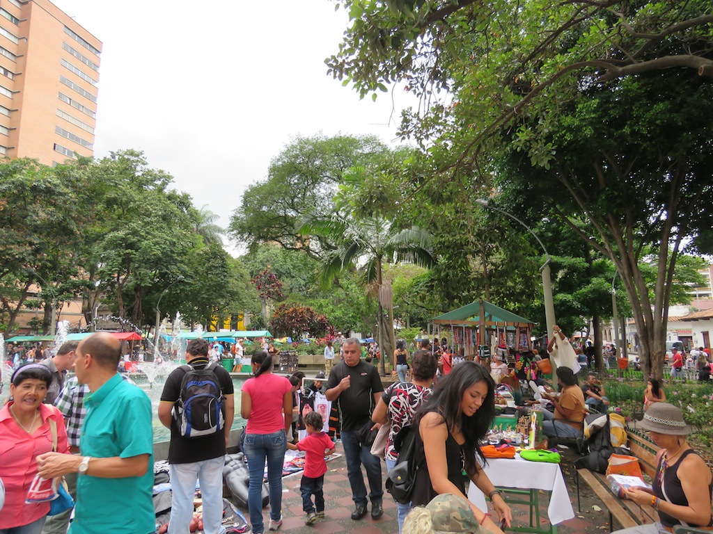 Parque Bolívar Vendors in Parque Bolívar in front of the church