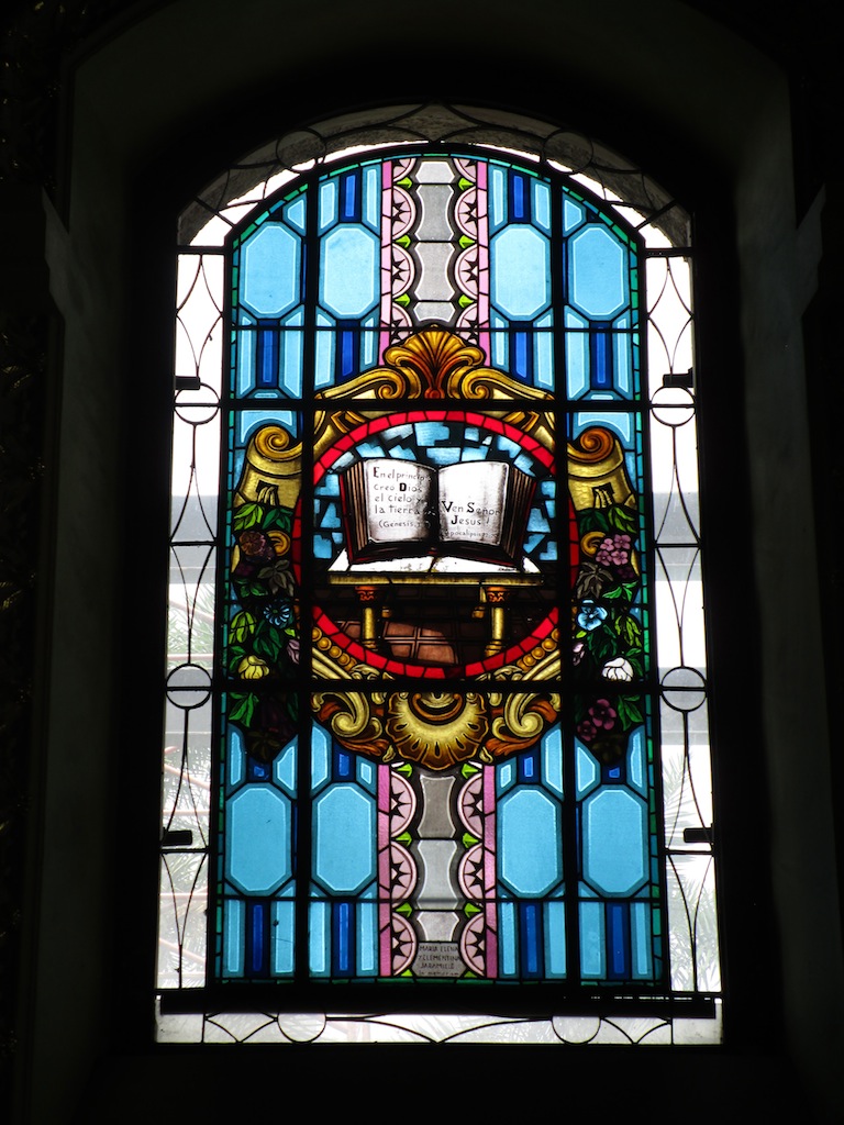 Stained glass One of the stained glass windows in Iglesia de Santa Gertrudis