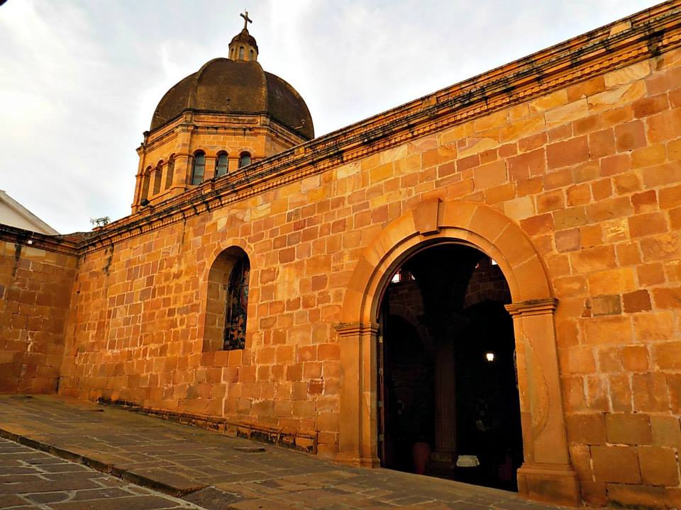 Side of the Church in the main square of Barichara.