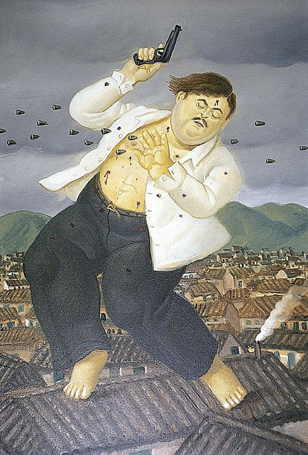 La Muerte de Pablo Escobar -Fernando Botero Photo taken from www.cromos.com