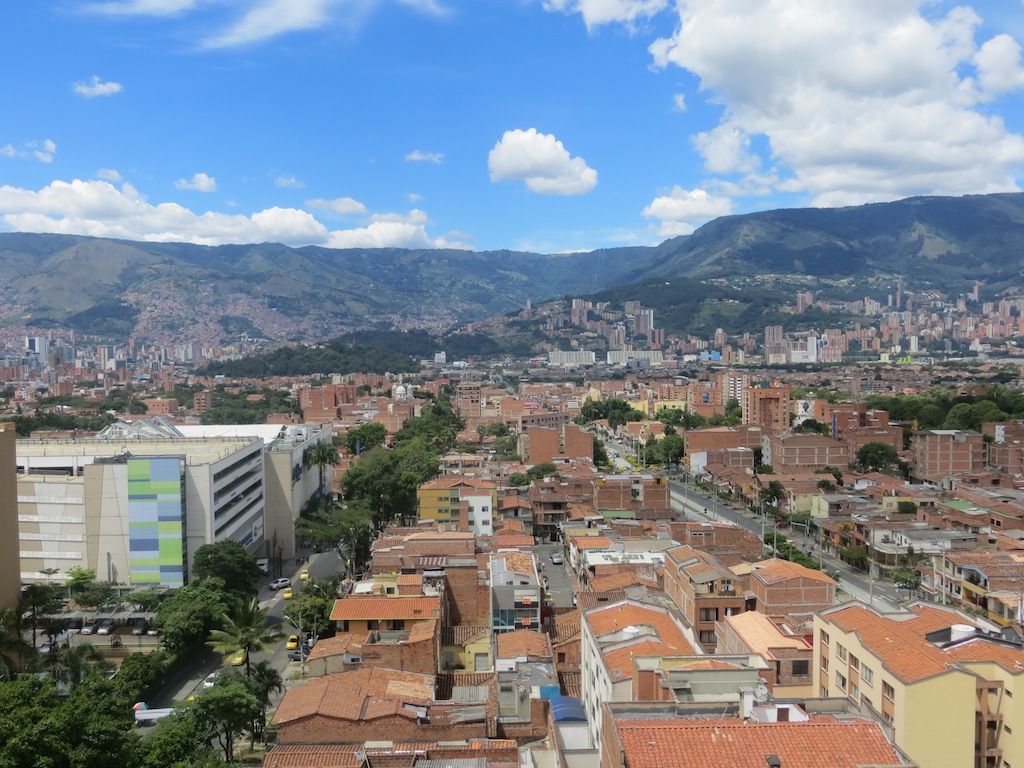 View of Belén from my previous apartment, Los Molinos mall is on the left