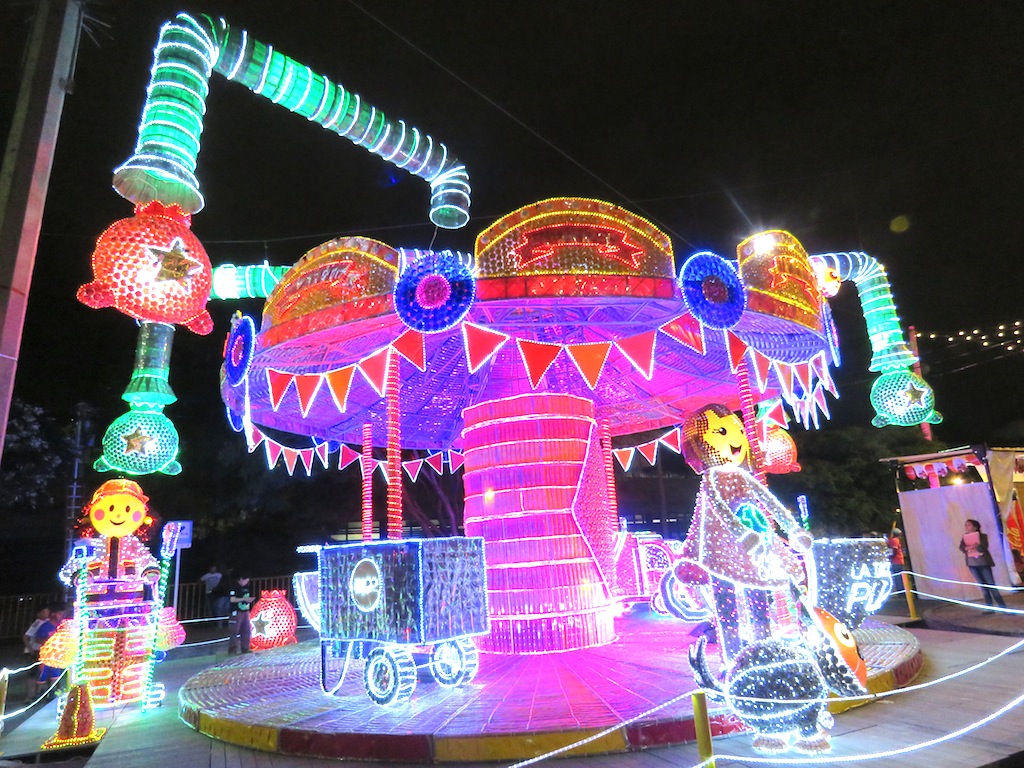 One of many lights displays near Plaza Mayor