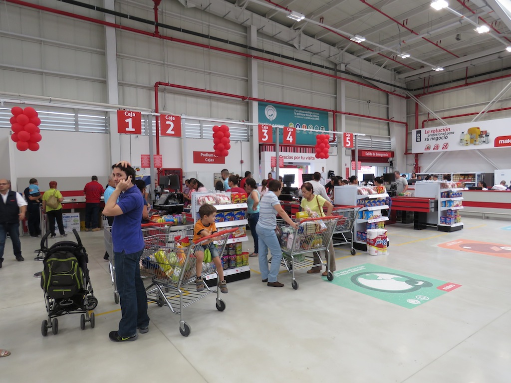 The checkout lines at Makro