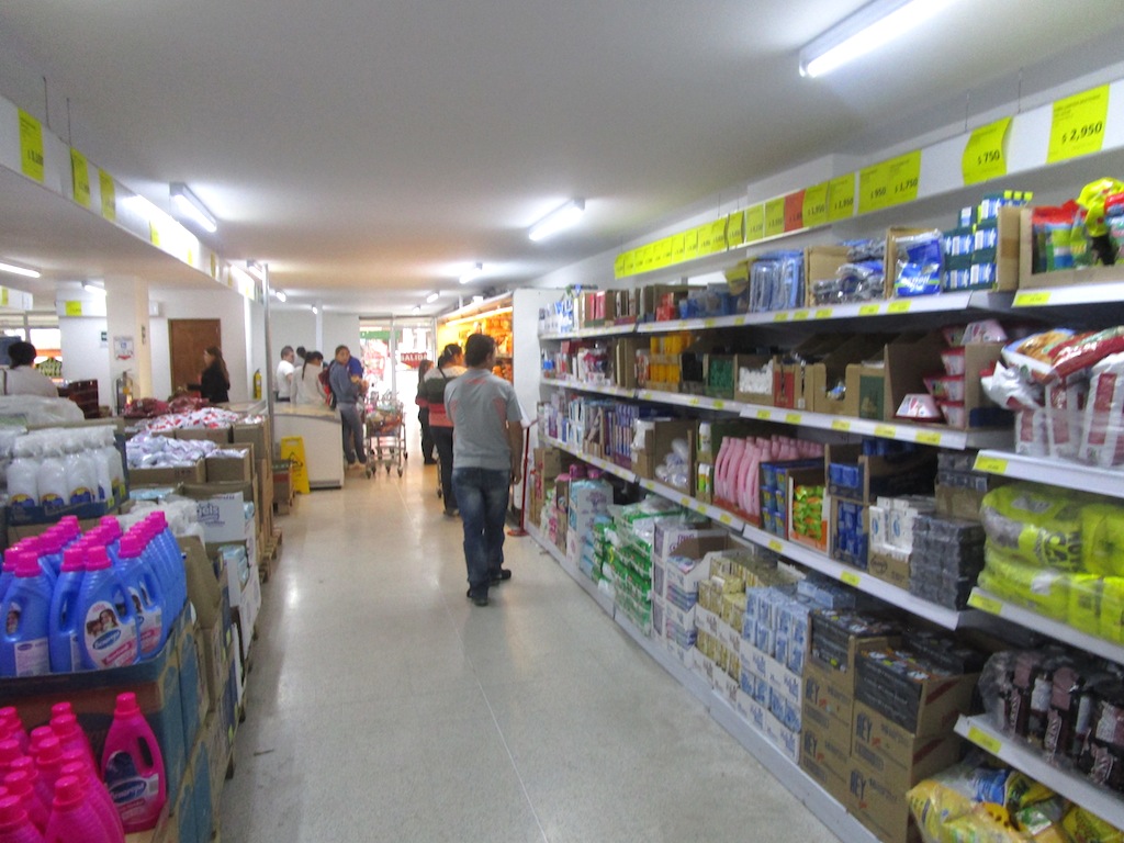 Cleaners and bathroom items section