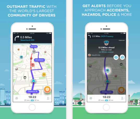 Waze App, courtesy of Waze