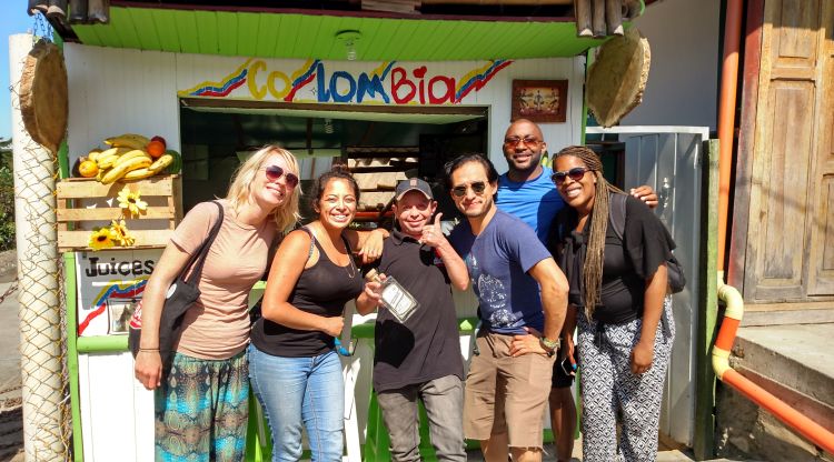Venturers about to enjoy some fresh Colombian juices