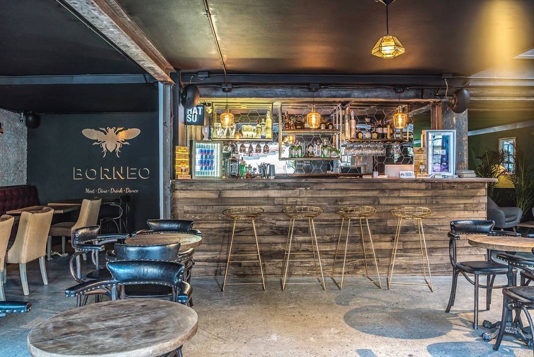 The bar area at Borneo awaits us....