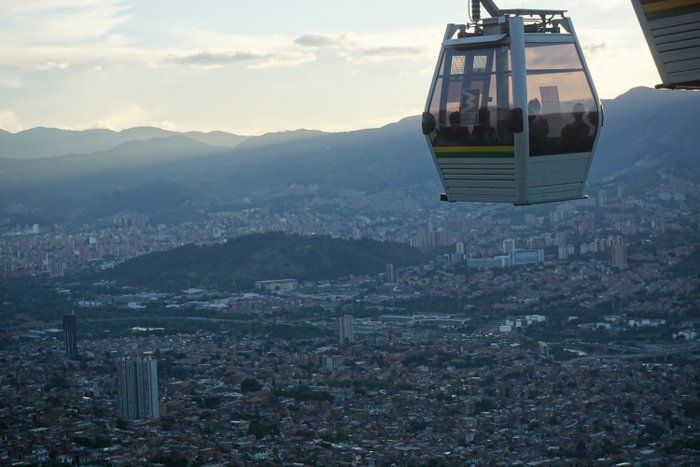 Riding high above the city on the Metrocable.