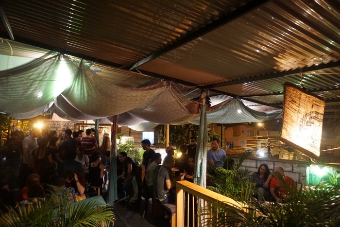 Enjoying a meetup at Ondas Hostel. 