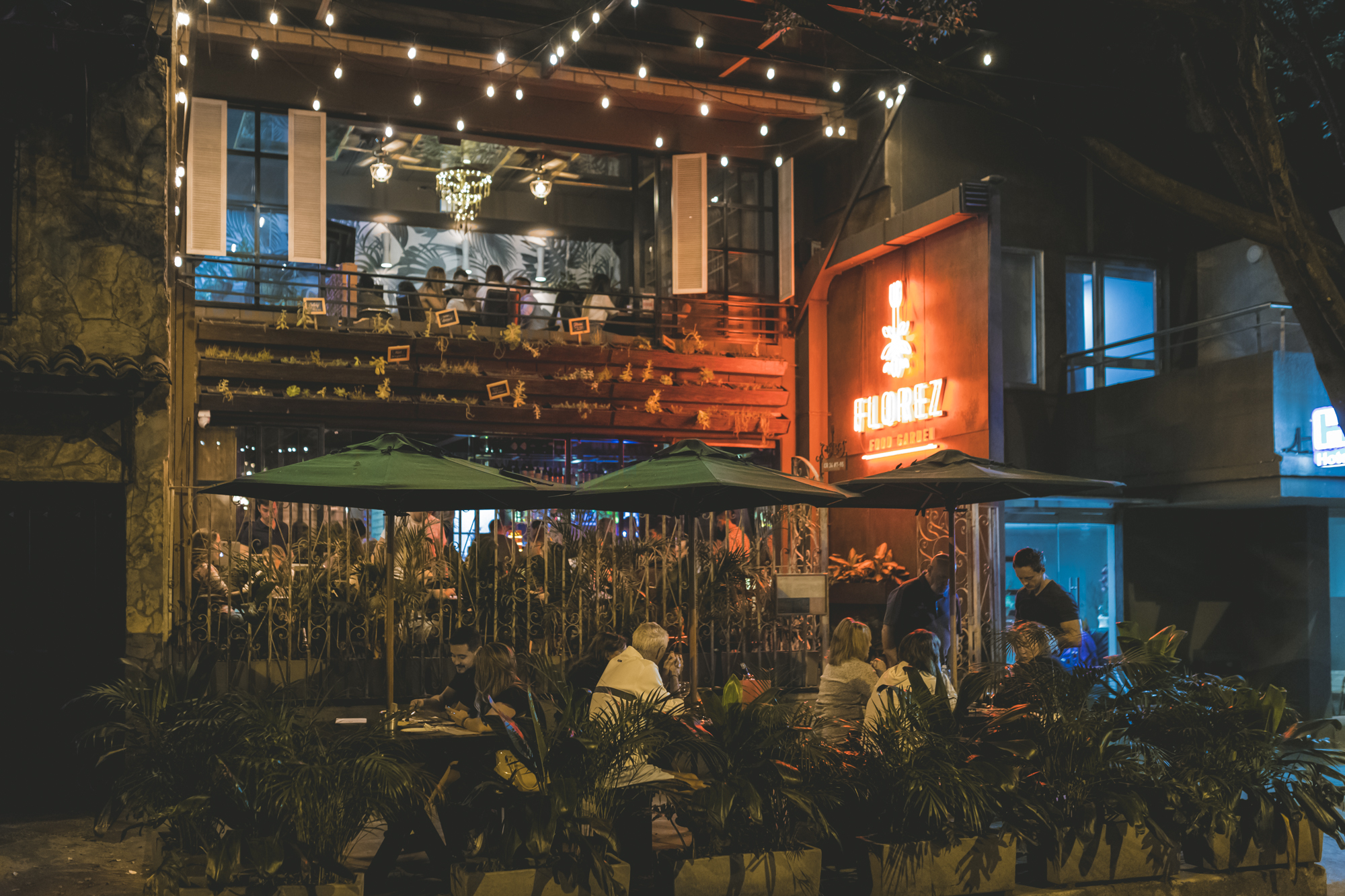Nice green open-air patio at Florez Food Garden