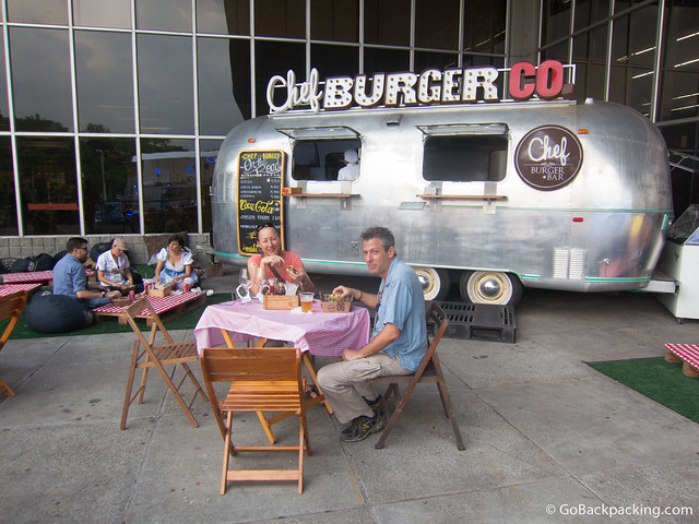 Karen and Eric Karen and Eric enjoying their burgers