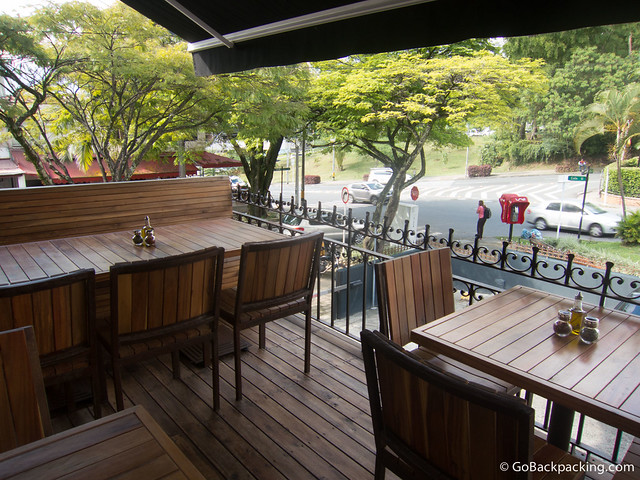 Outdoor seating The outdoor seating is great for people watching