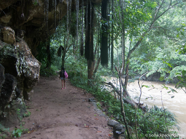 Nature trail Viviana walking back to the hotel for breakfast