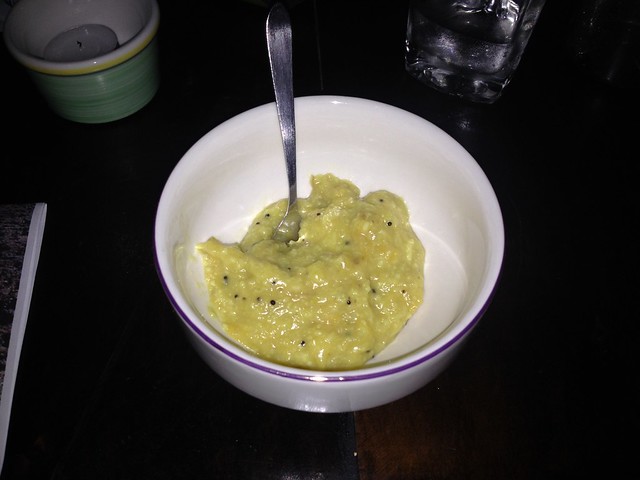 Coconut and banana For dessert, a mix of coconut and banana with spices