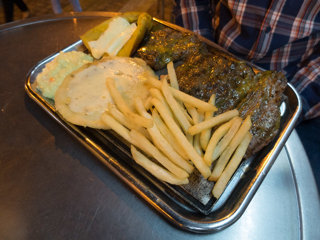 Typical meal Typical meal of steak, fries, an arepa with cheese, and plantain