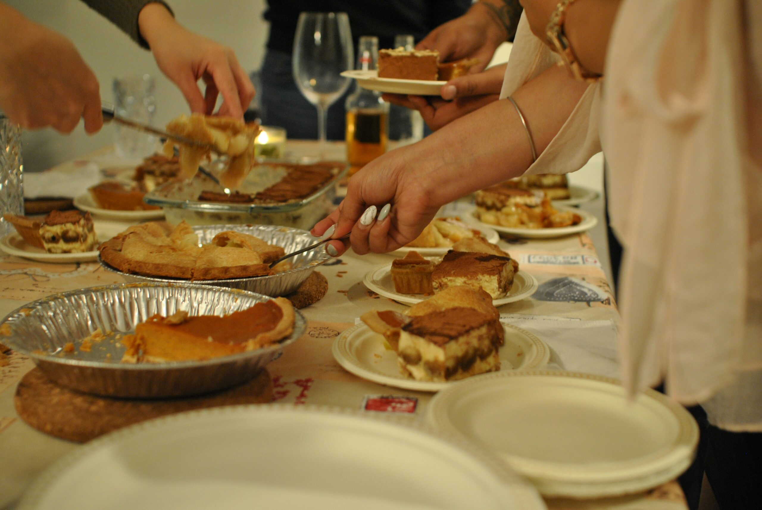group of people eating