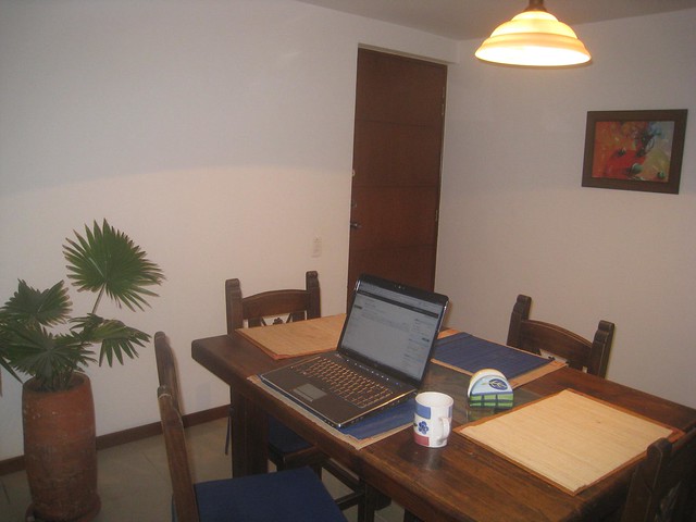 Laptop + apartment = my new office Laptop + apartment = my new office