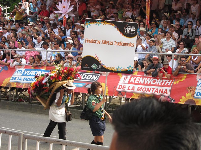 The flower displays are called silletas. The best designs are awarded prizes each year. The flower displays are called silletas. The best designs are awarded prizes each year.