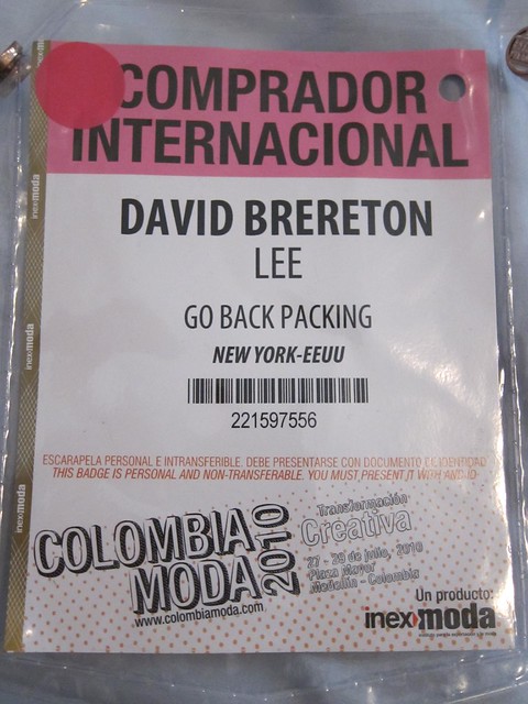 Colombiamoda badge This Colombiamoda badge indicates I'm an "international buyer"