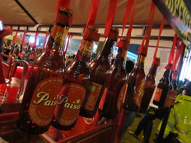 Plastic Pilsen bottles dangle, awaiting their fill of the local beer. Plastic Pilsen bottles dangle, awaiting their fill of the local beer.