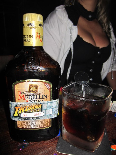 Colombian clubs often add their own branding around the liquor bottles. Colombian clubs often add their own branding around the liquor bottles.