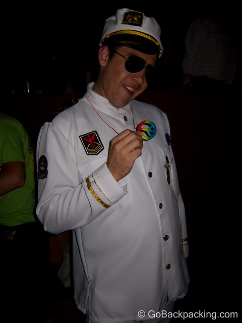 This sailor was the most social guy in the club. This sailor was the most social guy in the club.