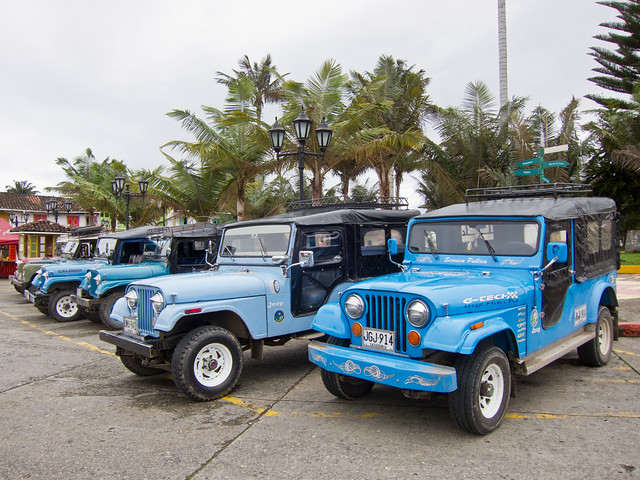 Share jeeps Share jeeps in Salento's main plaza