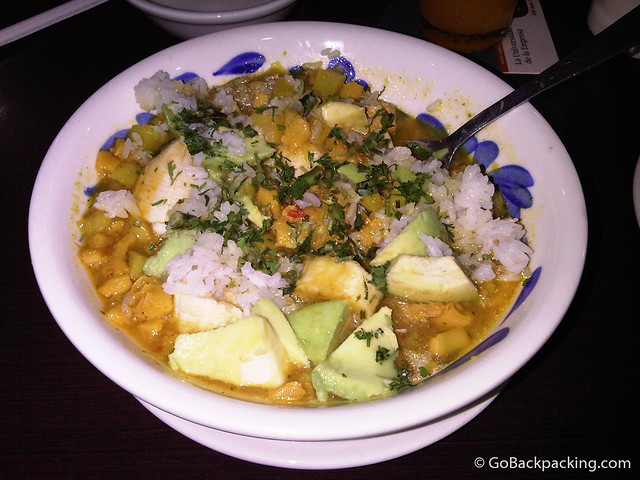 Mondongo's soup with all the sides Mondongo's soup with all the sides