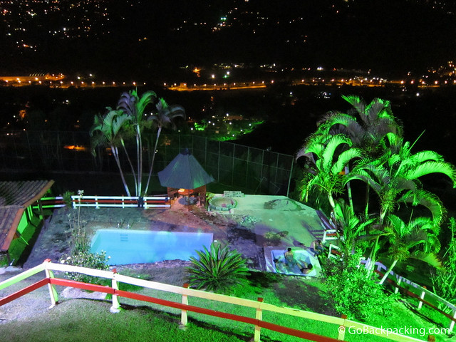 A view down to the jacuzzi and pool A view down to the jacuzzi and pool